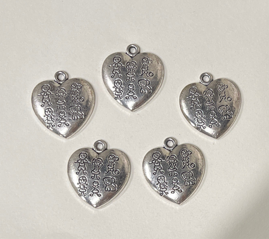 FAMILY HEART CHARMS