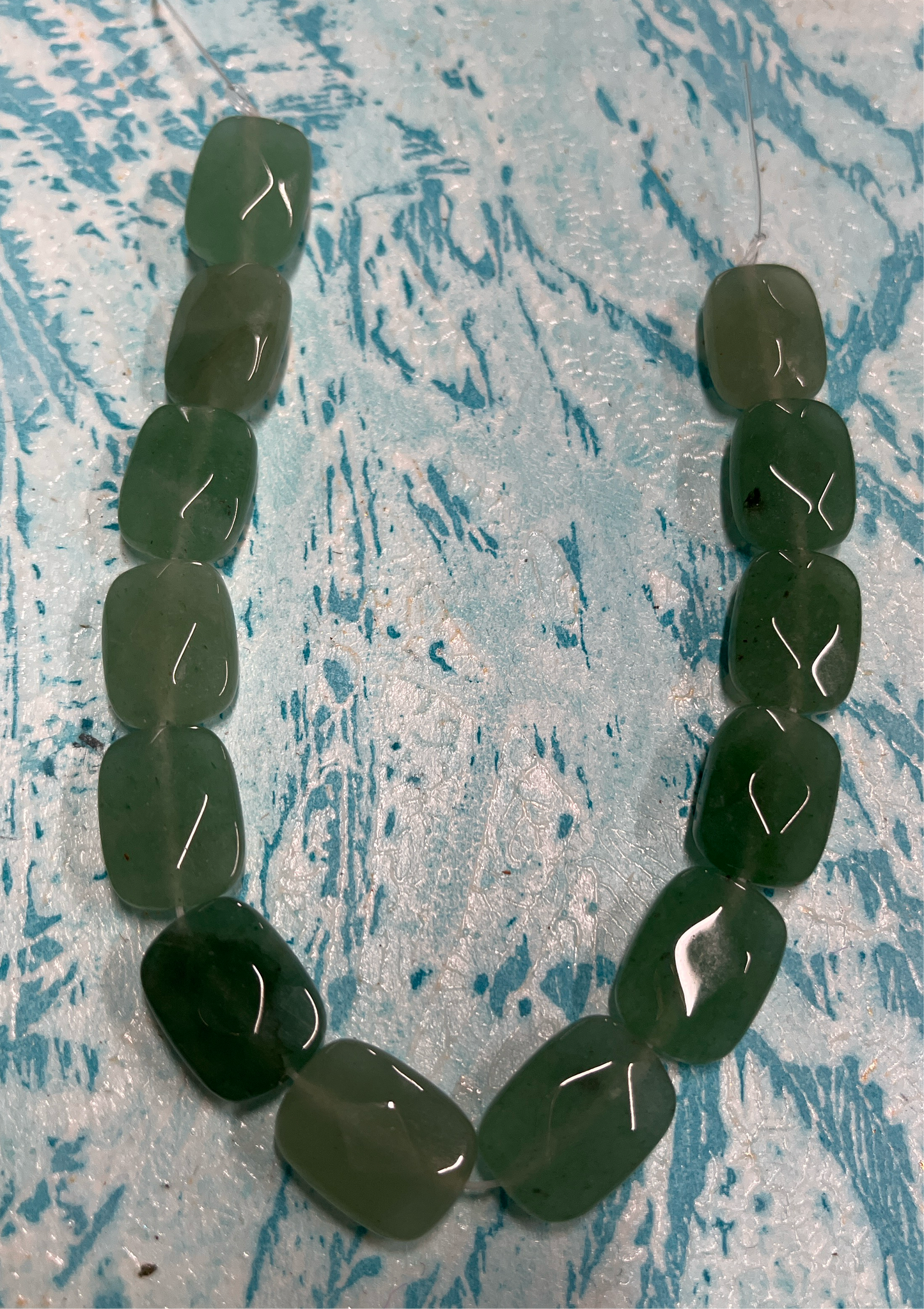GREEN AVENTURINE RECTANGLE 16X12MM FACETED 1 STRAND ABOUT 13 PCS