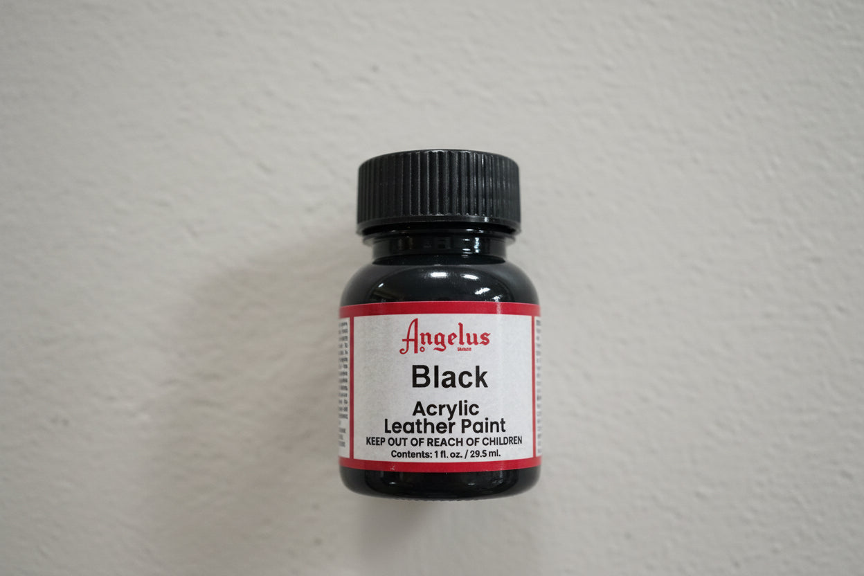 ANGELUS BLACK ACRYLIC LEATHER PAINT 1 OZ
