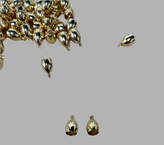 CORD END OVAL WITH LOOP STAINLESS STEEL GP 11X8MM HOLE 6MM 2 PC SET