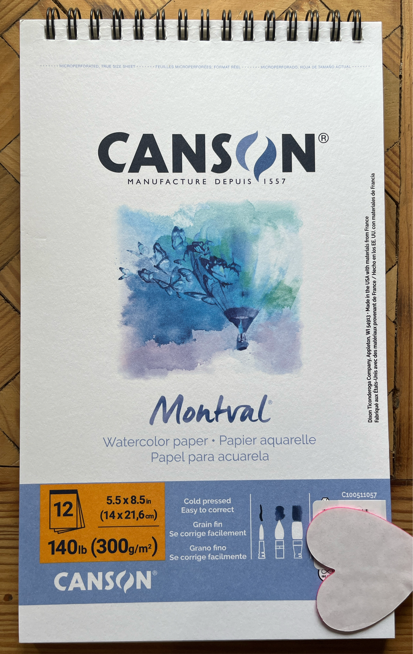WATERCOLOR PAPER PAD 5.5X8.5 INCHES 140 LB 12 SHEETS