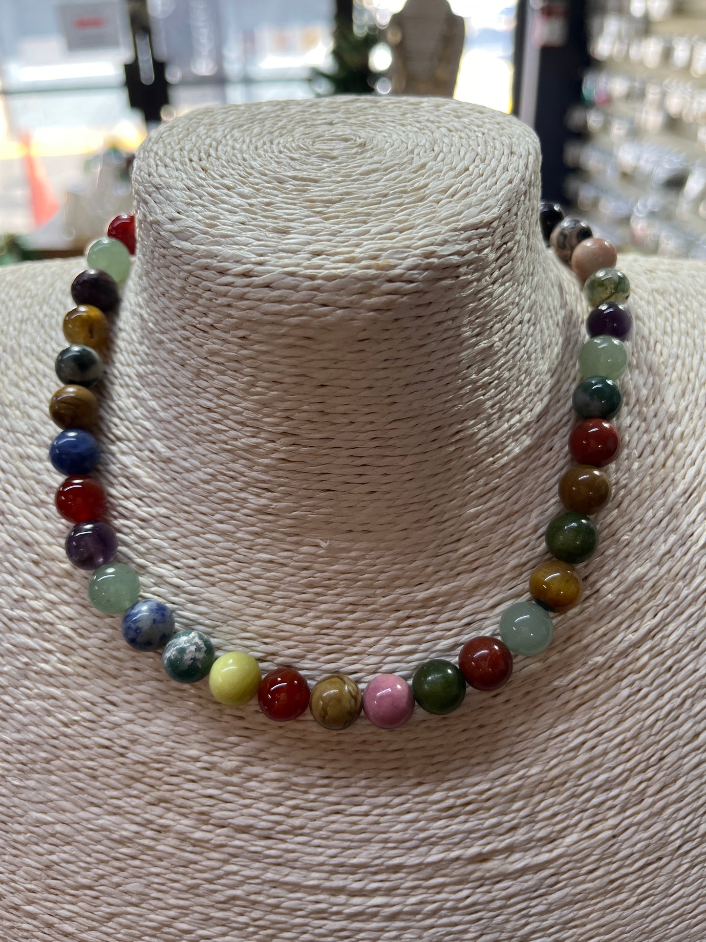 NATURAL GEMSTONES MIX 10MM ROUND 1 STRAND