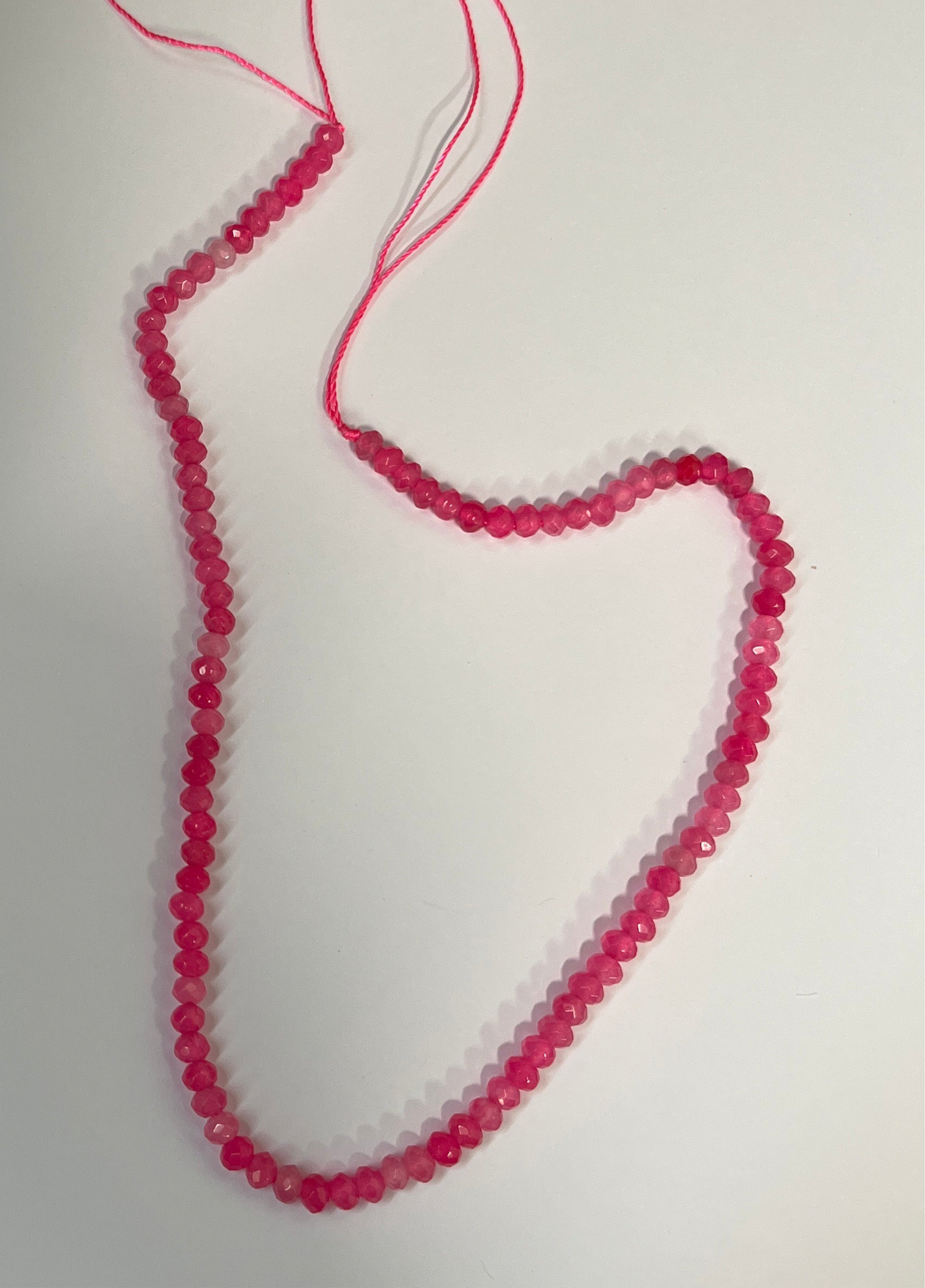 MALAYSIA JADE RONDELLE 4X2MM DEEP PINK 1 STRAND