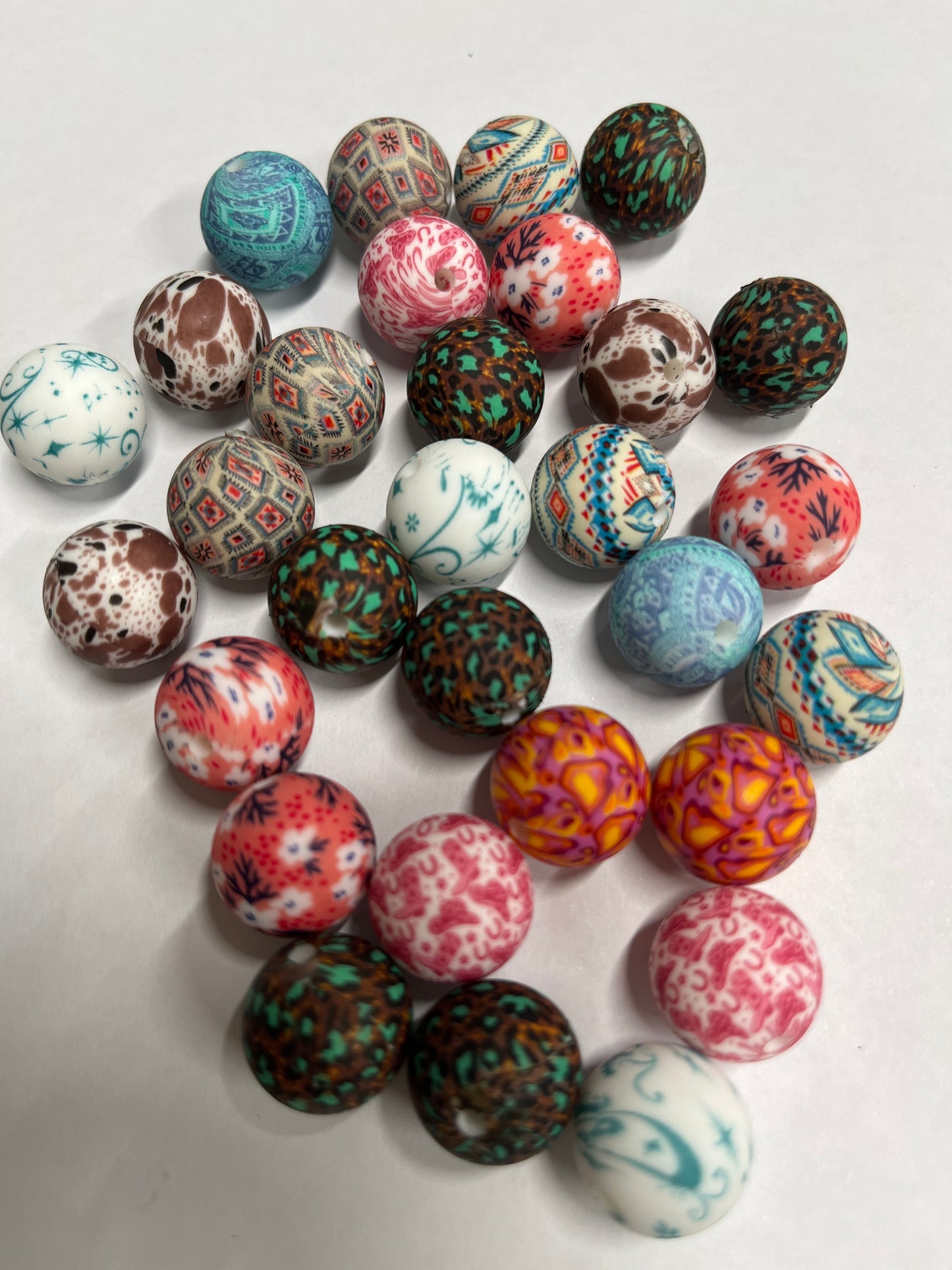 SILICONE BEAD ABSTRACT 15 mm