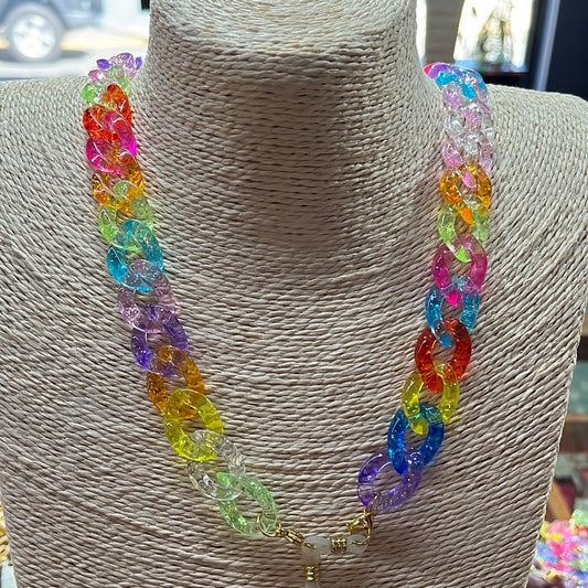 CHAIN MASK ACRYLIC MIX TRANSPARENT 1 PC