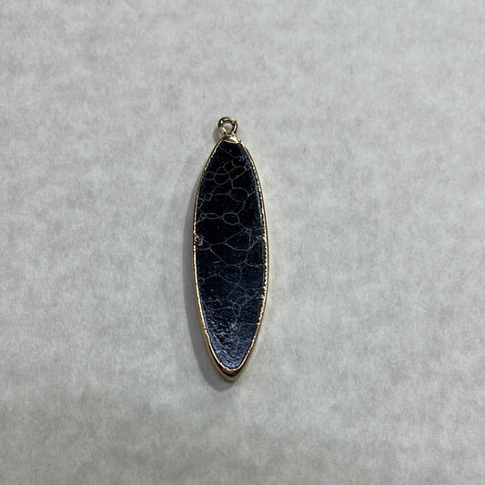 PENDANT 54MM ALMOND SHAPE GP SYNTHETIC TURQUOISE 1 PC