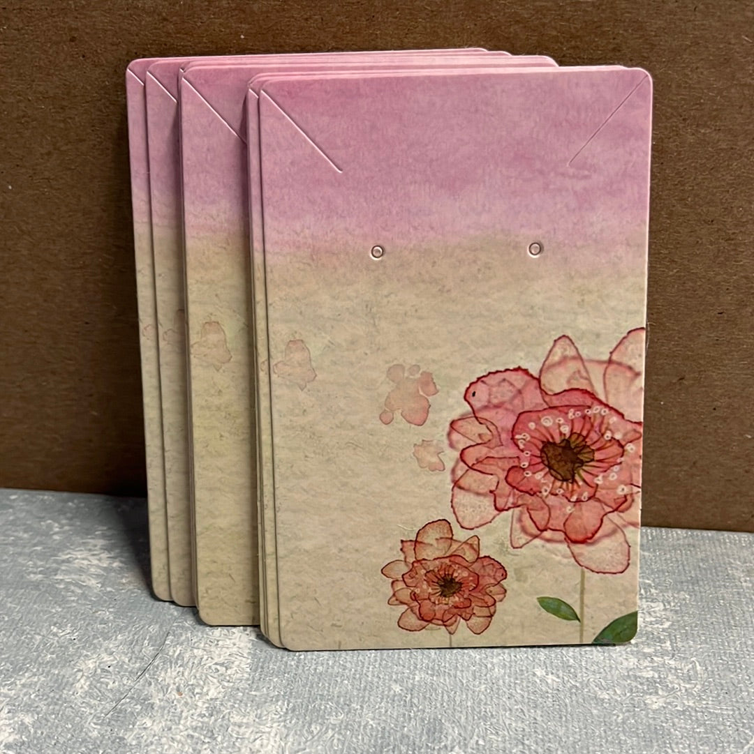 DISPLAY CARD NECKLACE & EARRINGS 9X6CM PALE FLOWER 20 pc