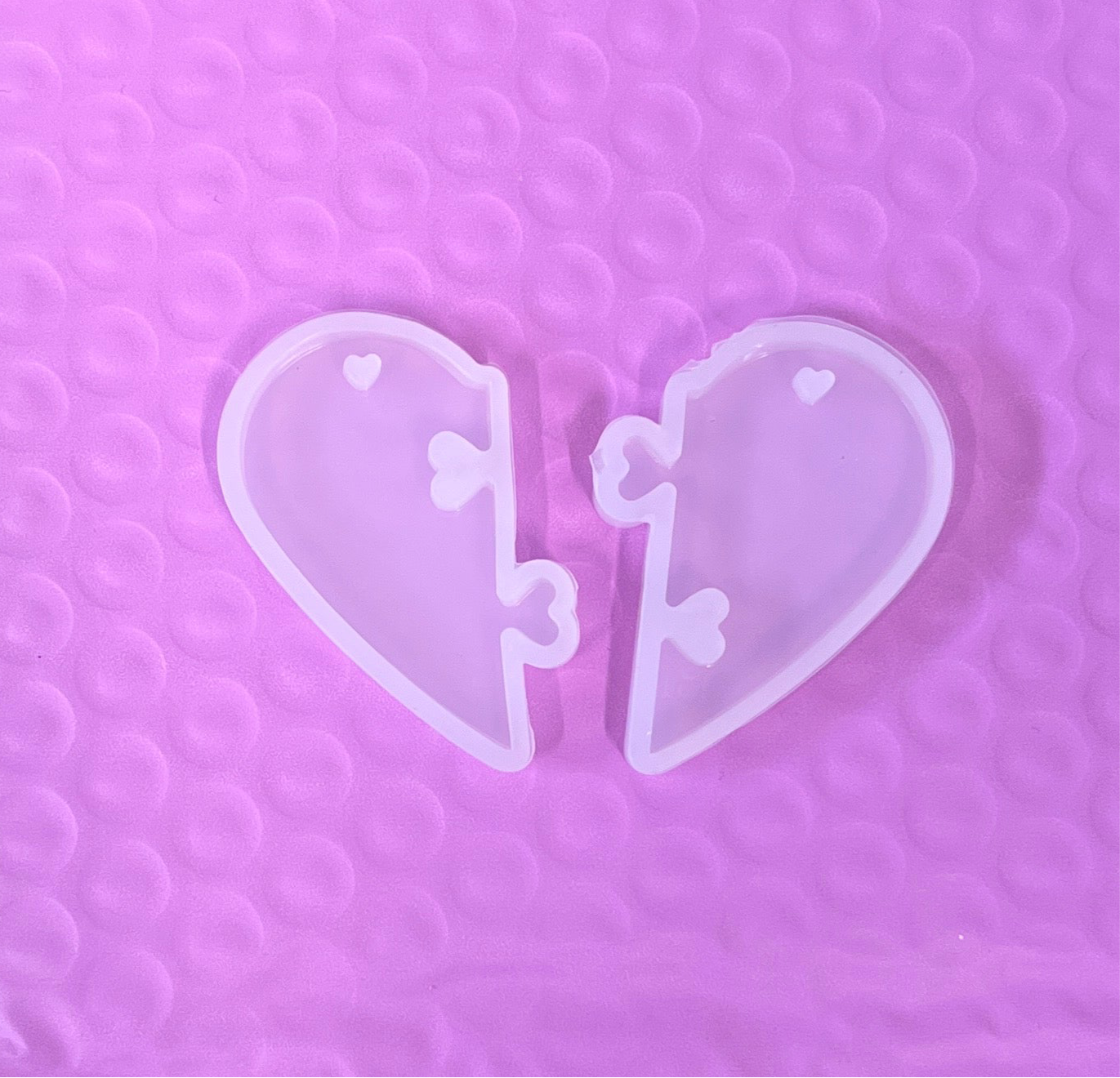 MOLDE RESINA CORAZÓN DIVIDIDO