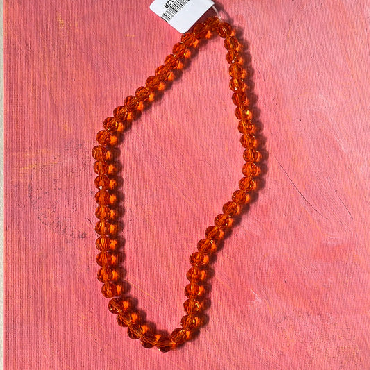 GLASS LIKE AUSTRIAN CRYSTAL GRADE AAA 8MM DARK ORANGE