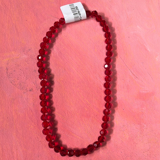 GLASS LIKE AUSTRIAN CRYSTAL GRADE AAA 8MM ROUND RED