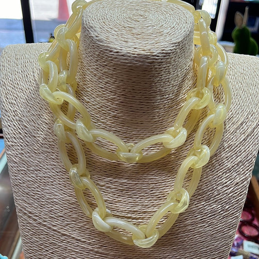 CHAIN ACRYLIC FLAT OVAL WHEAT 35MM 39.37" 1 PC