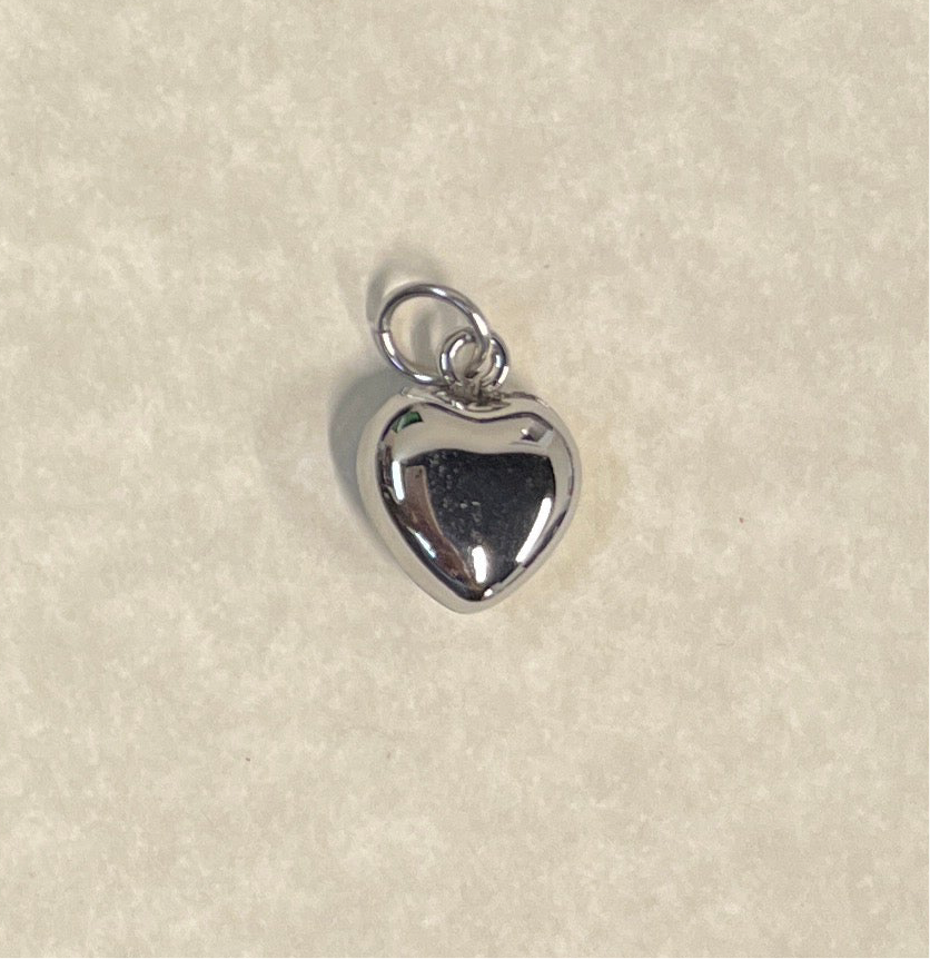 Charm heart 17x13mm stainless steel silver or gold 1 pc