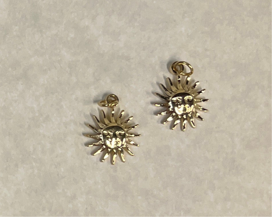 CHARM SUN 14X11 MM GOLD PLATED 18 KT 2 PC