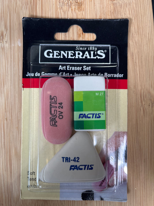 ERASER SET 3 PC GENERALS