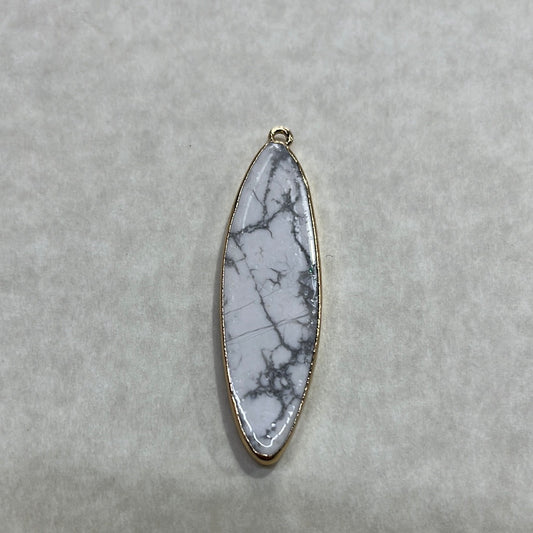 PENDANT 54MM ALMOND SHAPE GP HOWLITE 1 PC