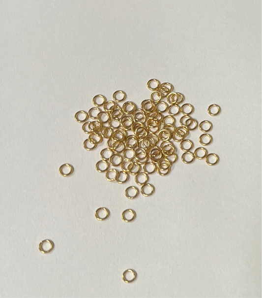 JUMPRING 4MM 21 GA STAINLESS STEEL GOLD PLATE 18 KT 50PC
