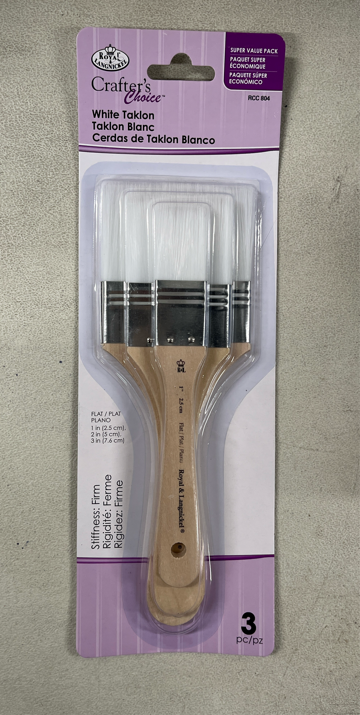 BRUSH SET ROYAL LANGNICKEL LARGE AREAS FIRM FLAT 1,2,3 INCHES
