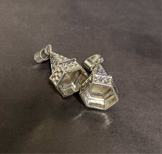 BEAD cap with bail PLATINUM