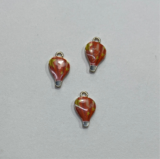 CHARM BALLOON RED ENAMEL 3 PC