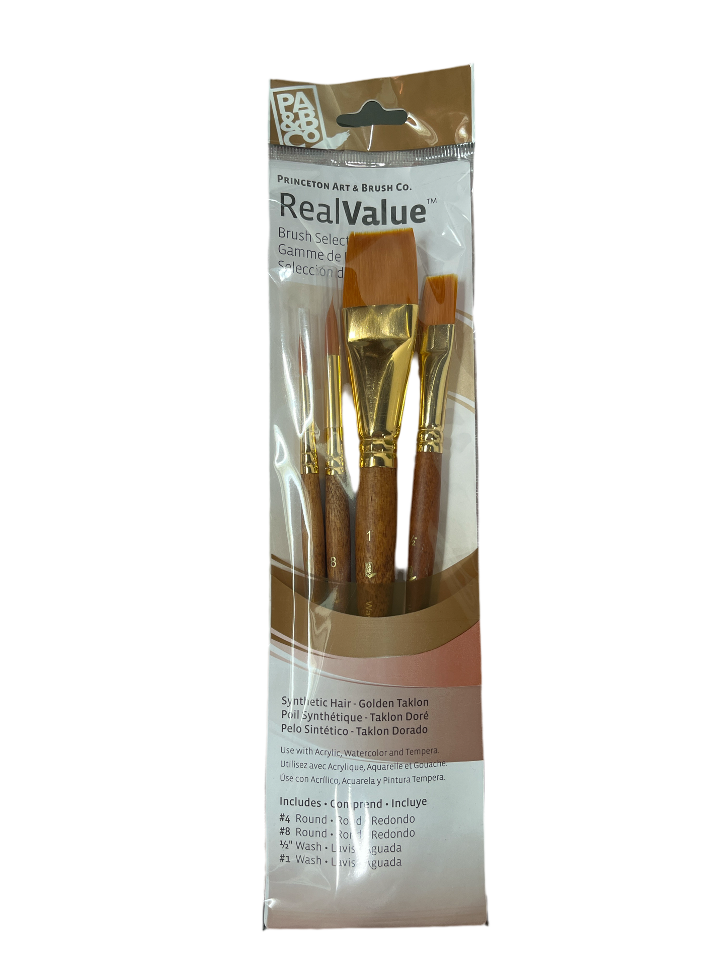 BRUSH SET 4 PC 2 ROUNDS 4,8 2 FLAT WASH 1/2", 1 "
