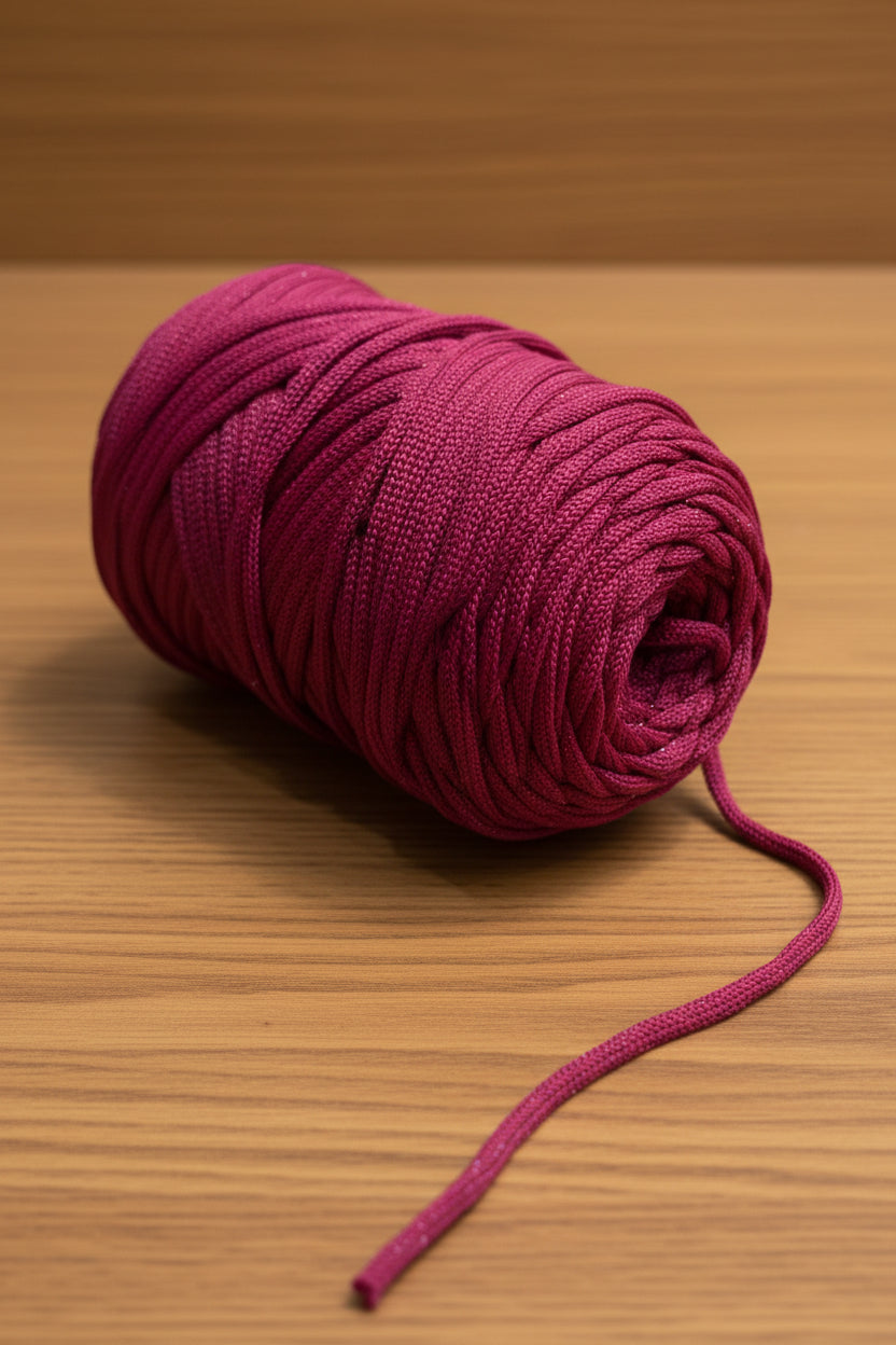 POLYESTER FLAT CORD TURMALINA ROSA GLOW 25 mm -per yard