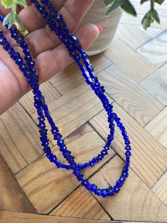 MILLEFIORI FLOWER BLUE 3-5MM