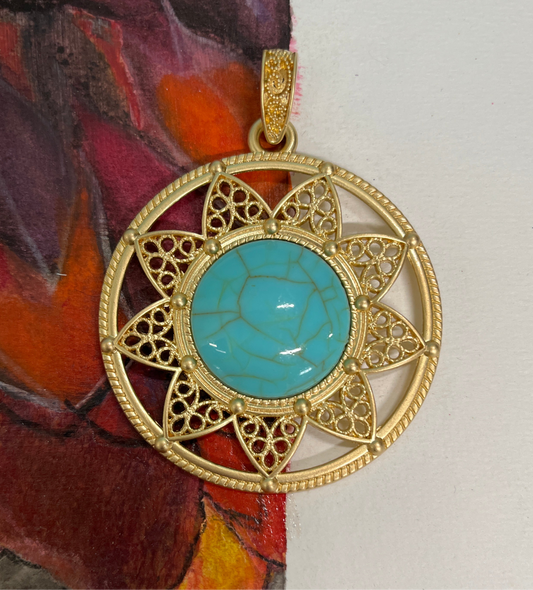 PENDANT FLOWER MATTE FLAT ROUND