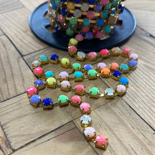 CHAIN GP ACRYLIC RHINESTONE MULTICOLOR