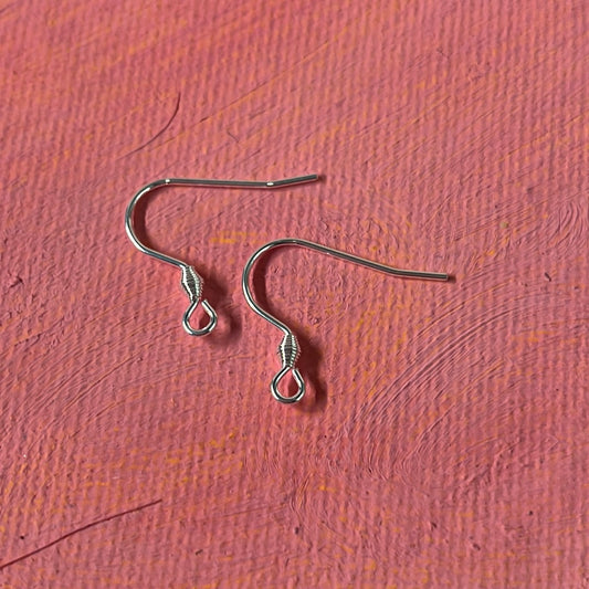 EARRING HOOK 17X18MM STAINLESS STEEL SILVER PLATE 20 PC