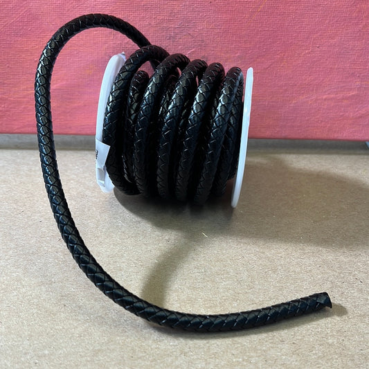 CORD LEATHER ROPE BLACK 6MM X PIE