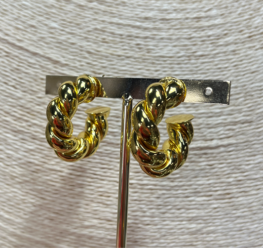 STUD EARRING TWIST ROPE 1 PAIR