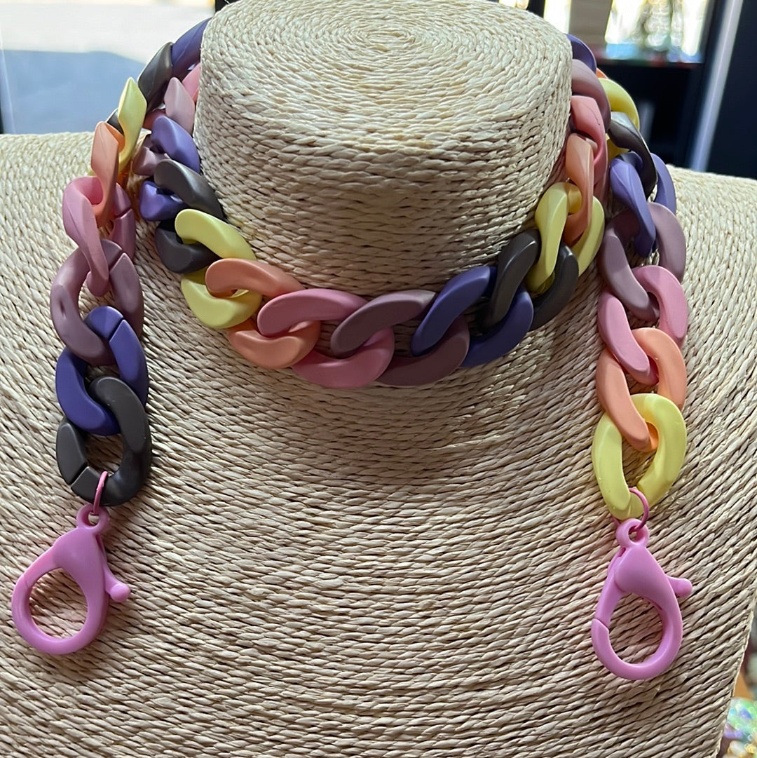 CHAIN ACRYLIC MASK HOLDER PASTEL 1 PC