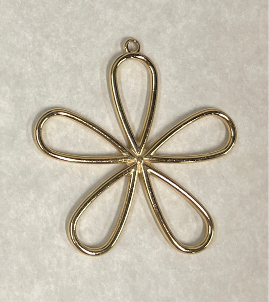 PENDANT FLOWER STAILESS STEEL GOLD PLATED 18 KT 41X40 MM 1 PC