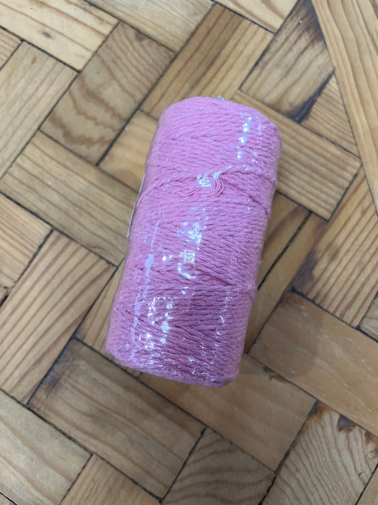 MACRAME CORD 2MM PINK 100M