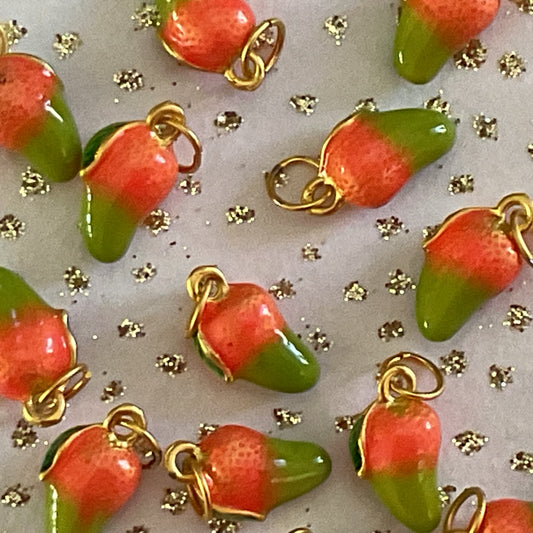 CHARM MANGO 15X8MM MATTE GOLD 2 PC