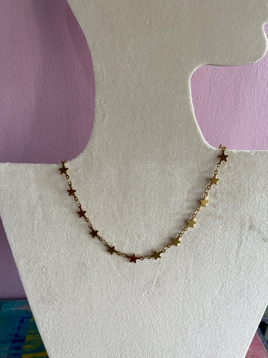 STARS CHAIN NECKLACE SST GOLD