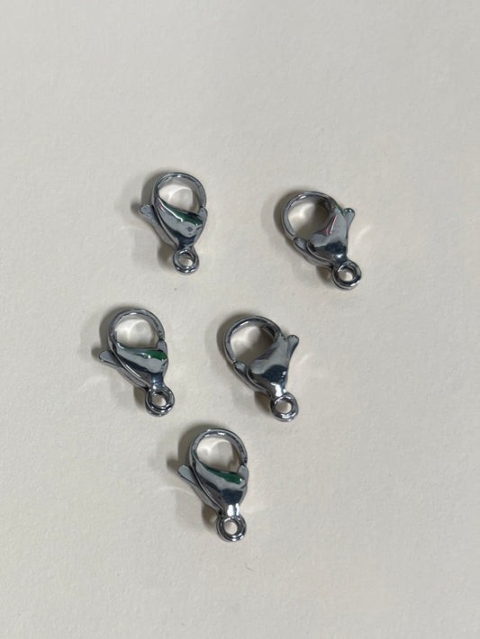 LOBSTER CLASP 13X8MM STAINLESS STEEL 5 PC
