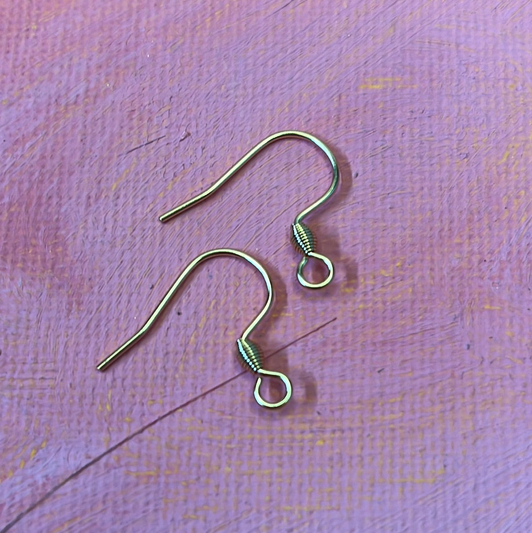 HOOK EARRING SST GP 18KT