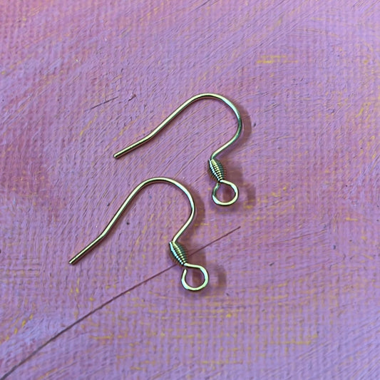 HOOK EARRING SST GP 18KT
