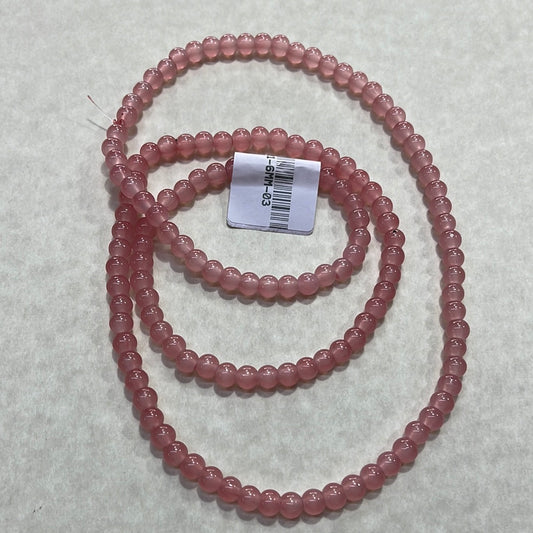 GLASS JADE 6.5MM LIGHT CORAL (BAKING PAINTED)