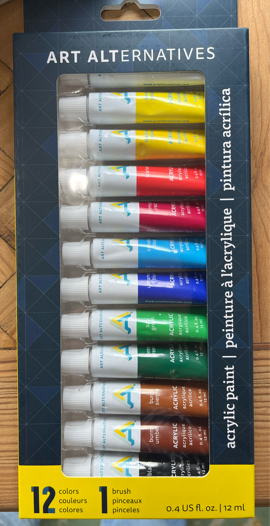 ACRYLIC PAINT SET BASICS 12ML 12 PC SET