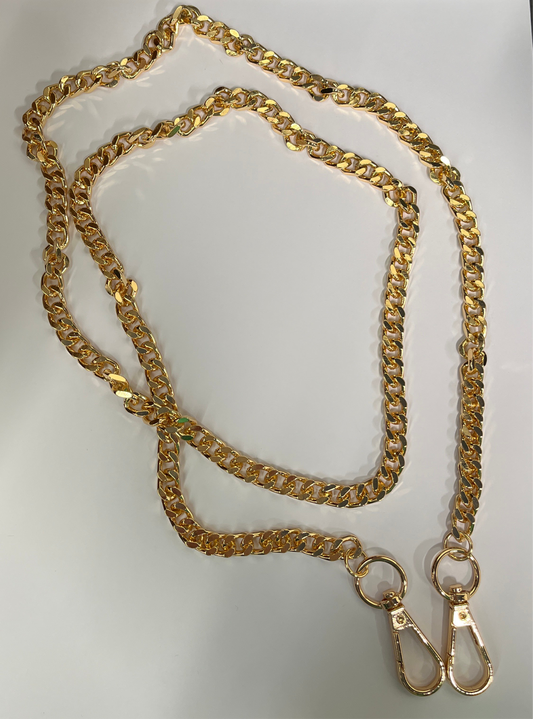 CHAIN CURB LINK GOLD PLATE 119 CM WITH SWIVEL CLASPS