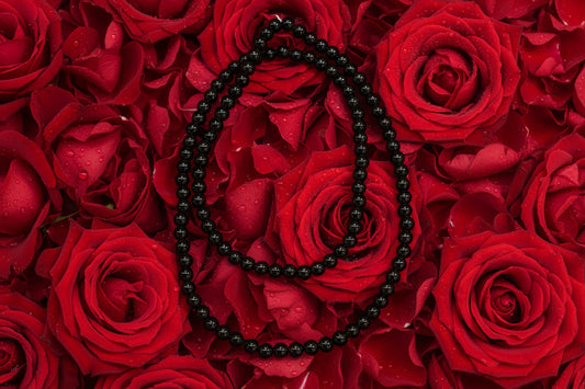 GLASS PEARL 8MM ROUND BLACK