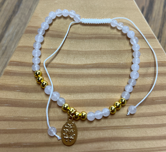 BRACELET WHITE JADE MEDAL GP