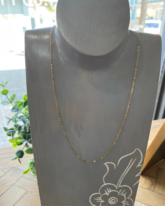 NECKLACE CABLE CHAIN STAINLESS STEEL GOLD PLATE 18 KT 23.6 INCHES 1 PCvyi