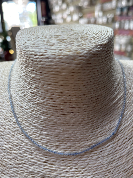 AQUAMARINE 2MM ROUND FACETED . 1 STRAND