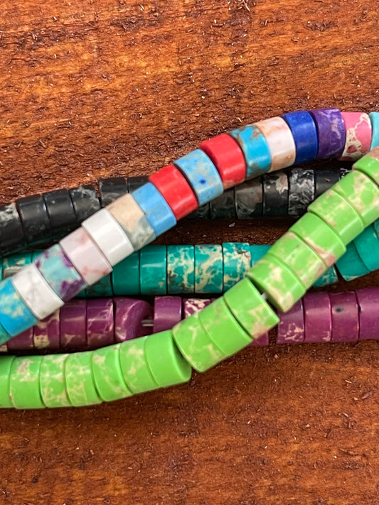 IMPERIAL JASPER HEISHI MIX 6MM 107PCS PER 1 STRAND