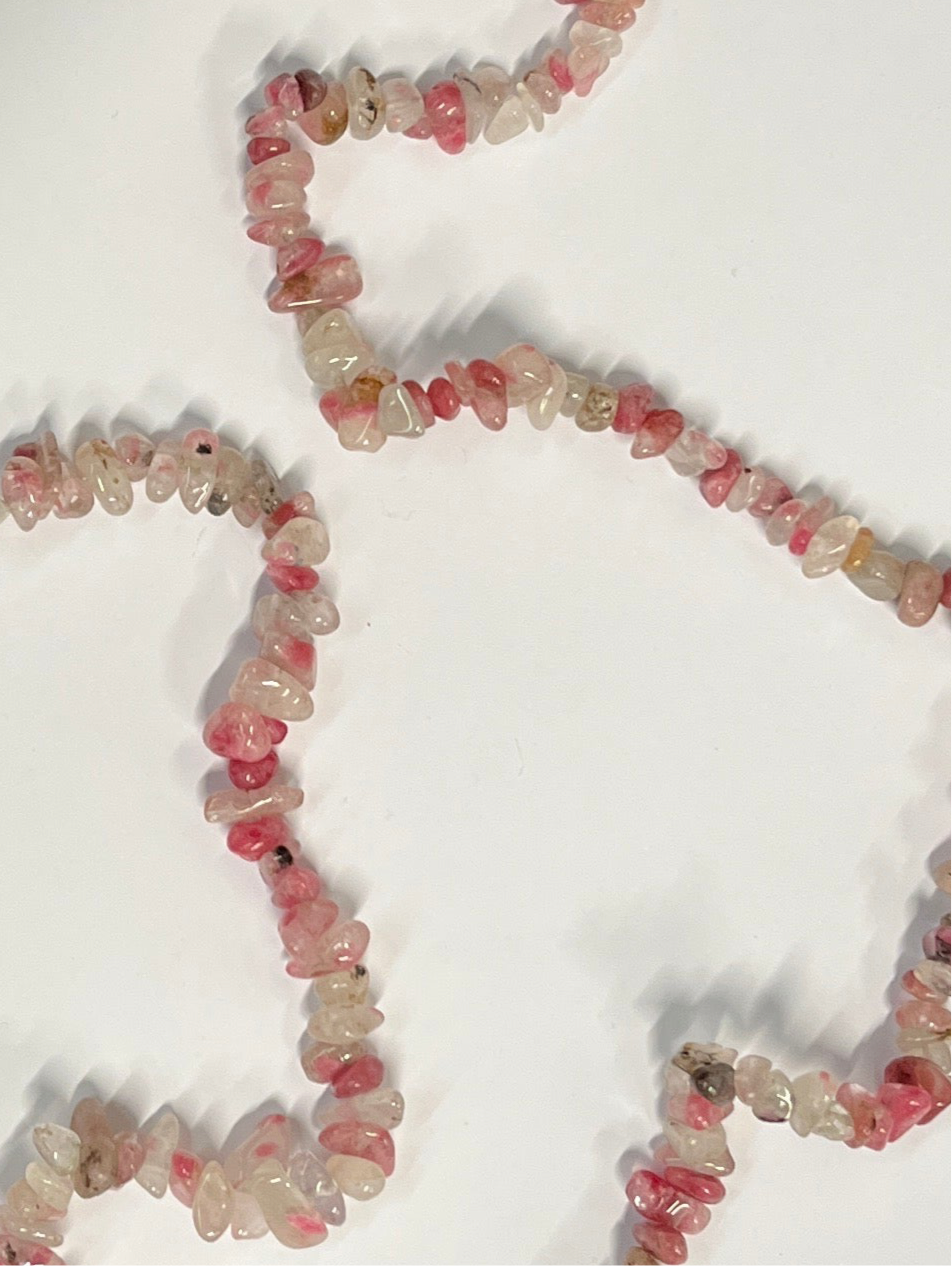 CHERRY BLOSSOM JASPER CHIPS 5-11MM 31.7 INCHES 1 STRAND