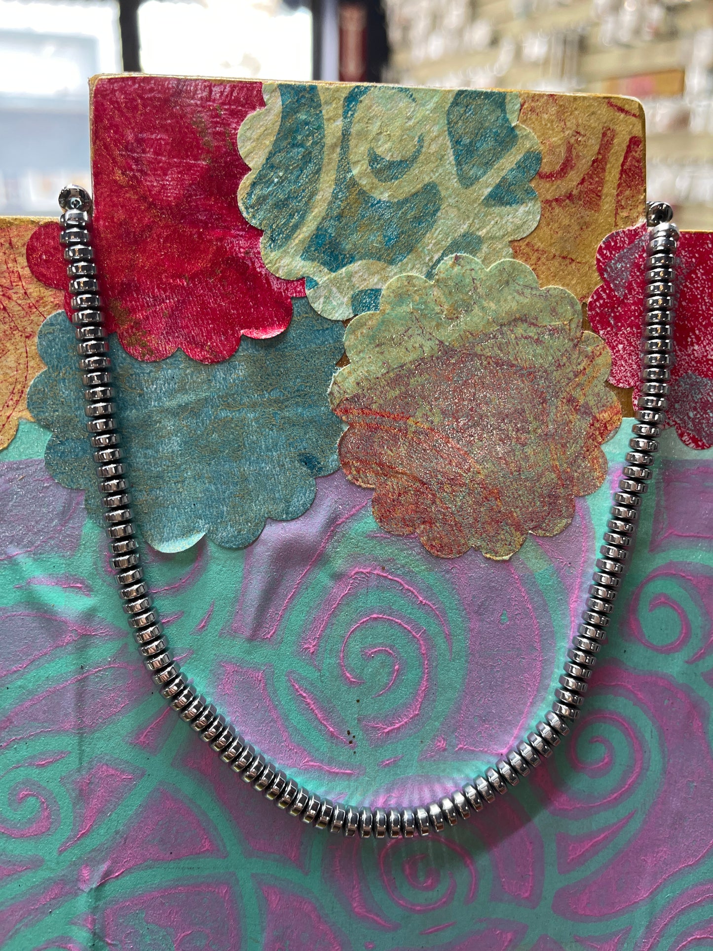 HEMATITE HEISHI SILVER PLATE