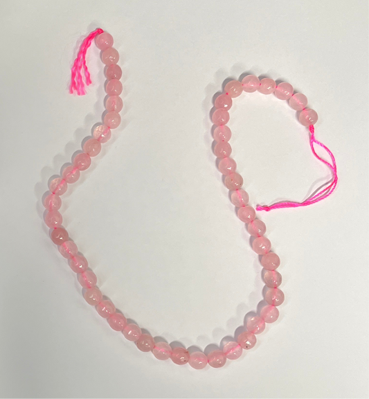 WHITE JADE ROUND 8MM PINK 1 STRAND